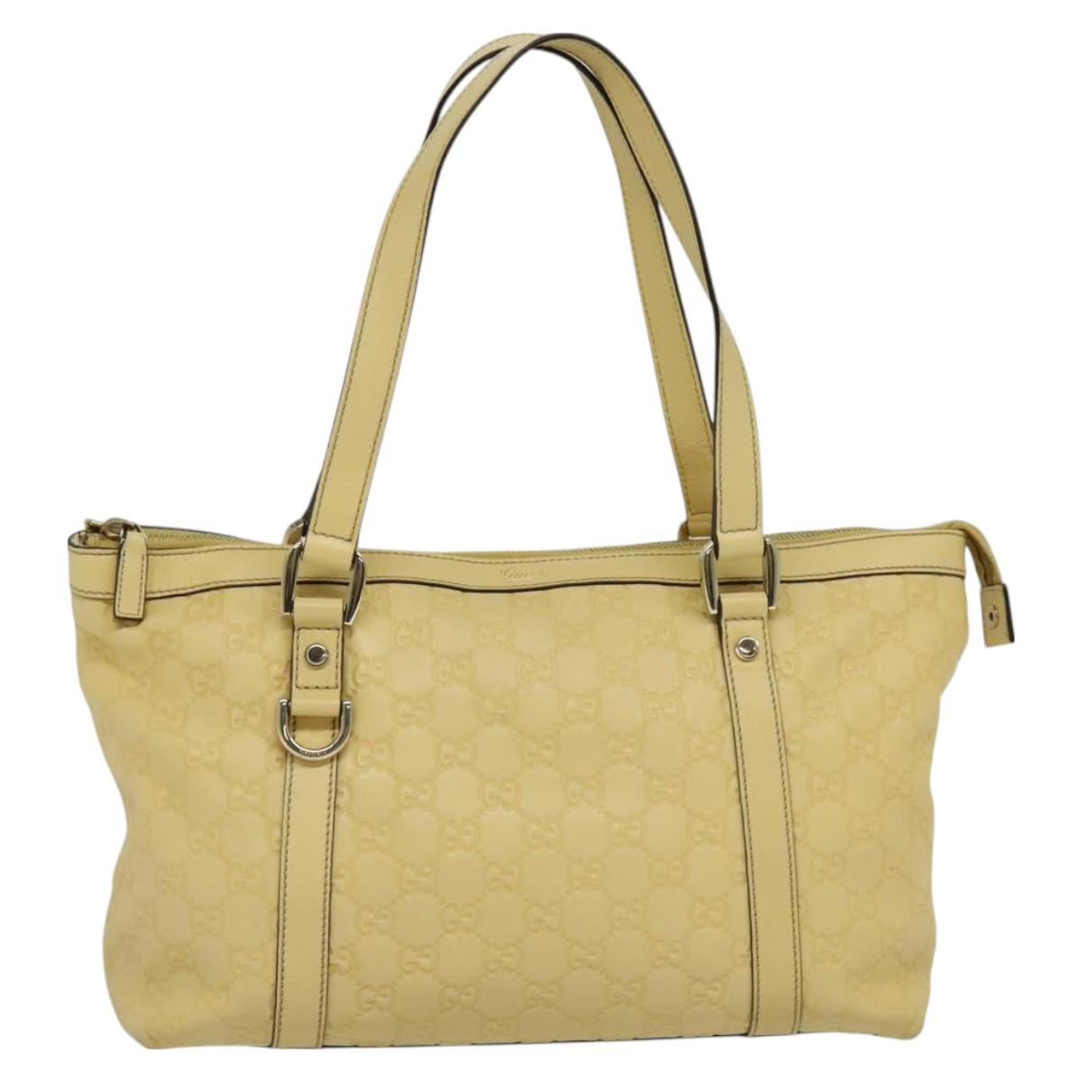 Gucci Abbey Yellow Leather Tote Bag