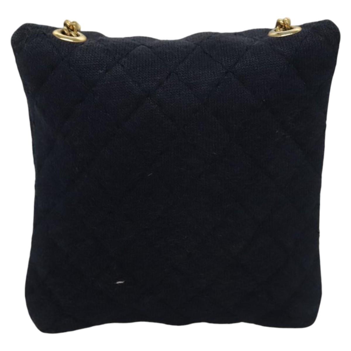 Chanel Navy Cotton Clutch Bag