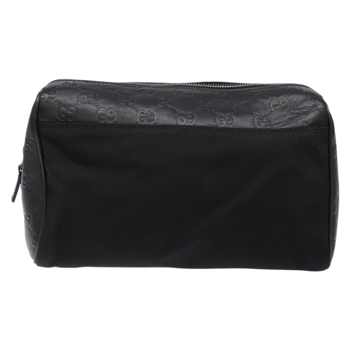 Gucci Guccissima Black Canvas, Leather Clutch Bag