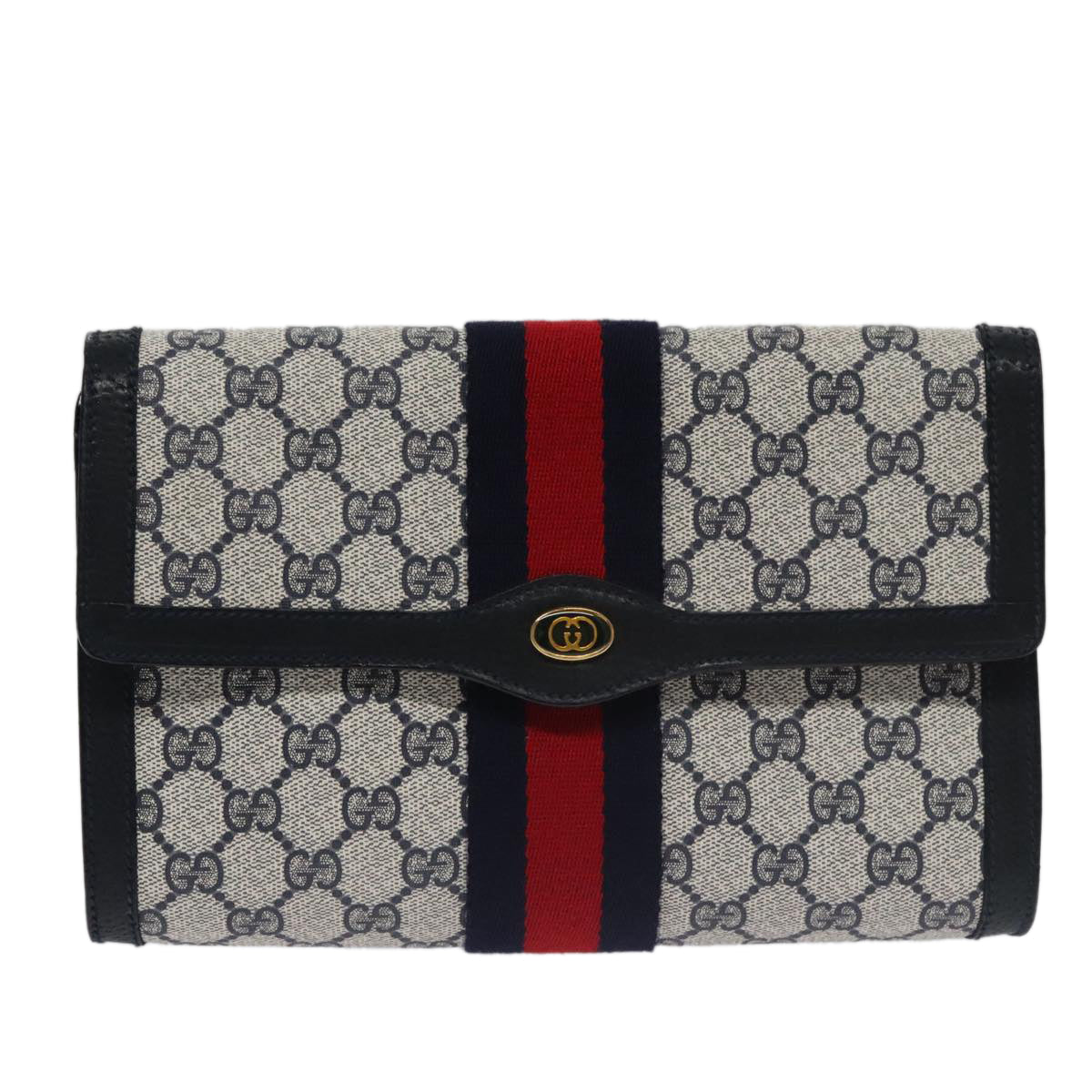Gucci Gg Canvas Navy Canvas Clutch Bag