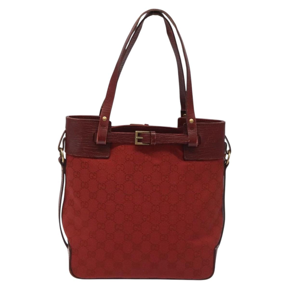 Gucci Gg Canvas Red Canvas Tote Bag