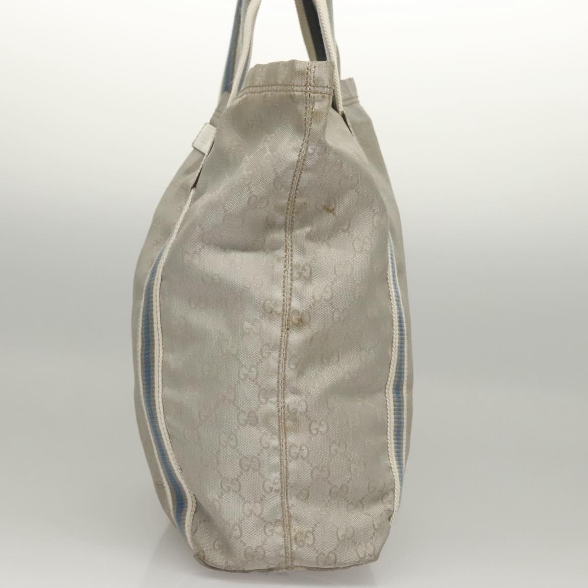 Gucci Sherry Silver Canvas Tote Bag