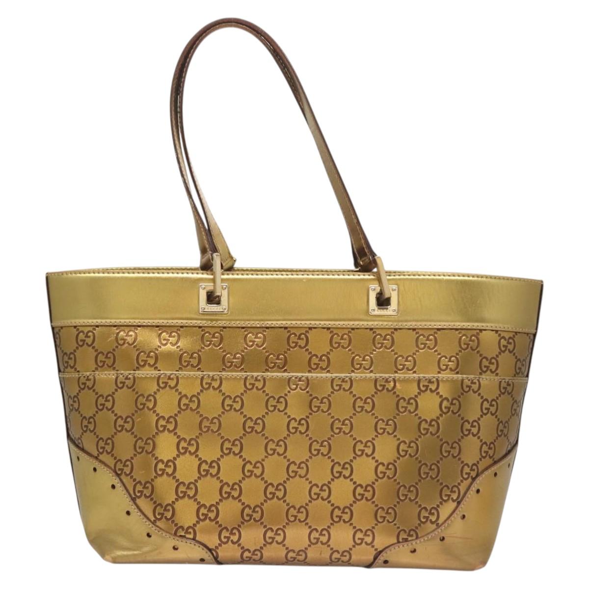 Gucci Guccissima Gold Leather Tote Bag