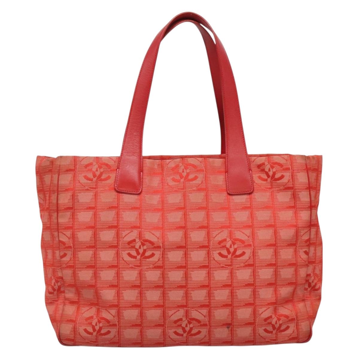 Chanel Travel Line Red Nylon Tote Bag