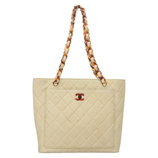 Chanel Shopping Beige Leather Tote Bag