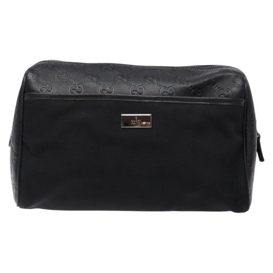 Gucci Guccissima Black Canvas, Leather Clutch Bag