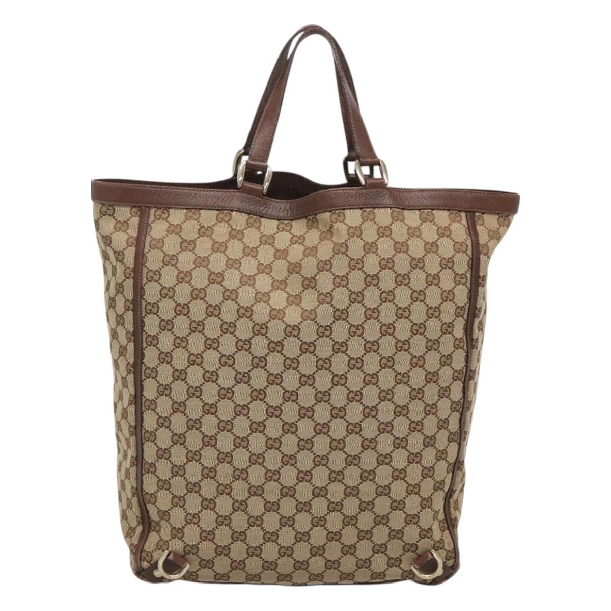 Gucci Abbey Beige Canvas Tote Bag