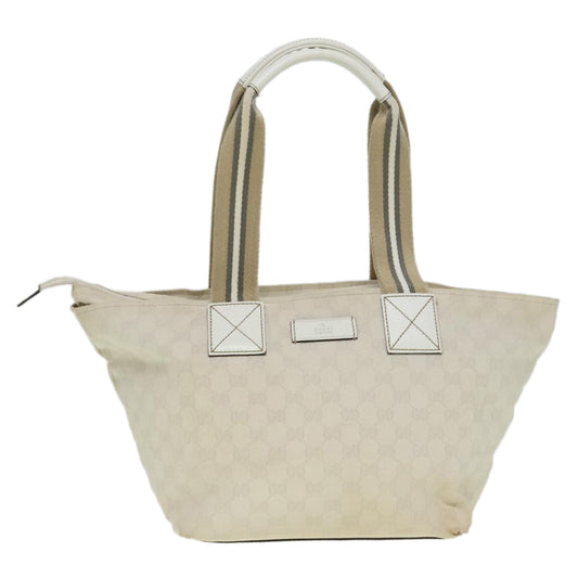 Gucci Sherry White Canvas Tote Bag