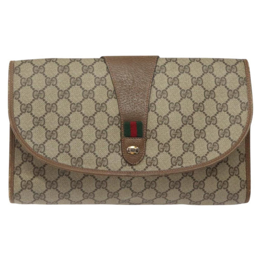 Gucci Ophidia Beige Canvas Clutch Bag