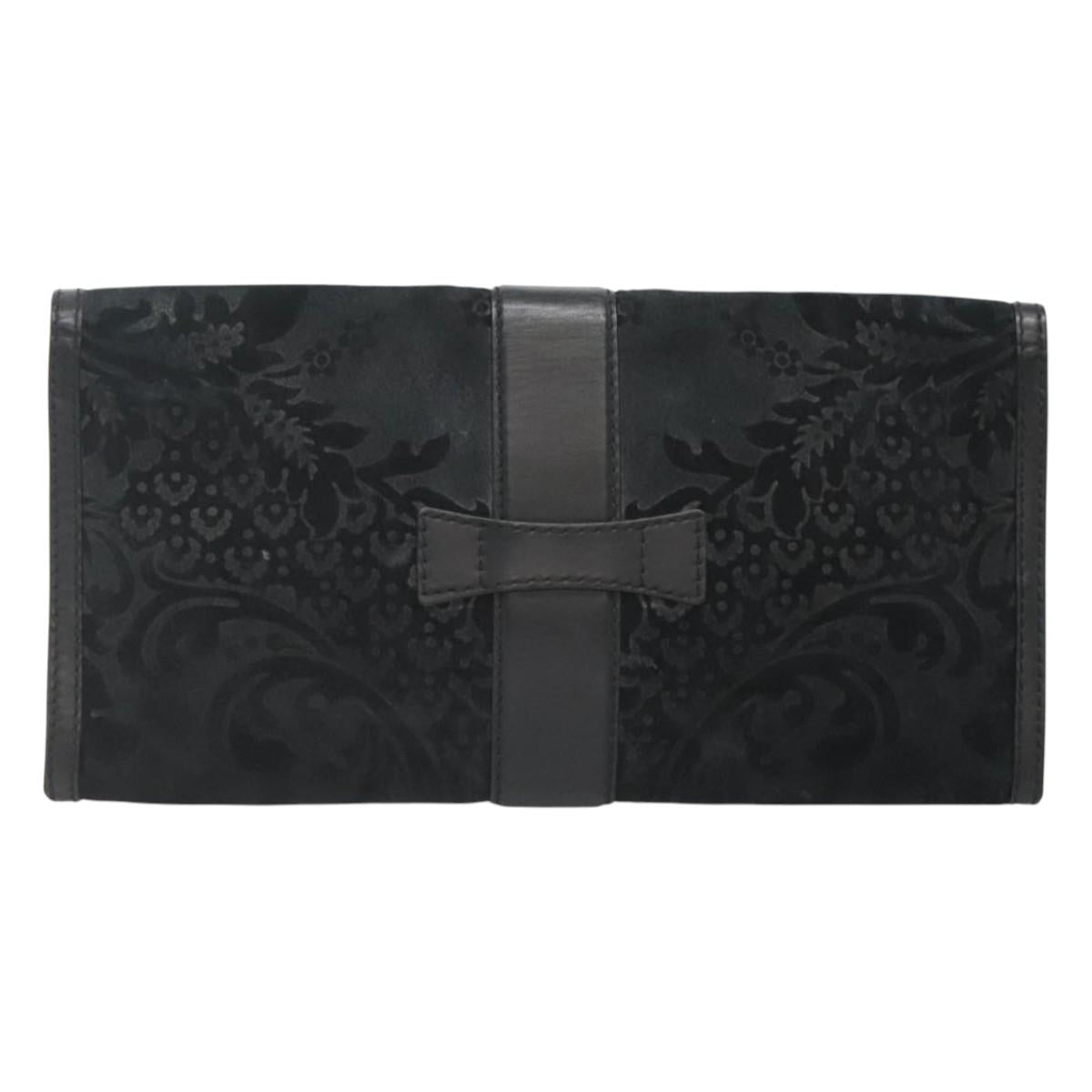 Gucci Stirrup Black Suede Clutch Bag