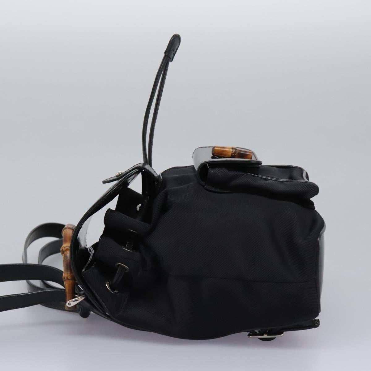 Gucci Bamboo Black Synthetic Backpack Bag