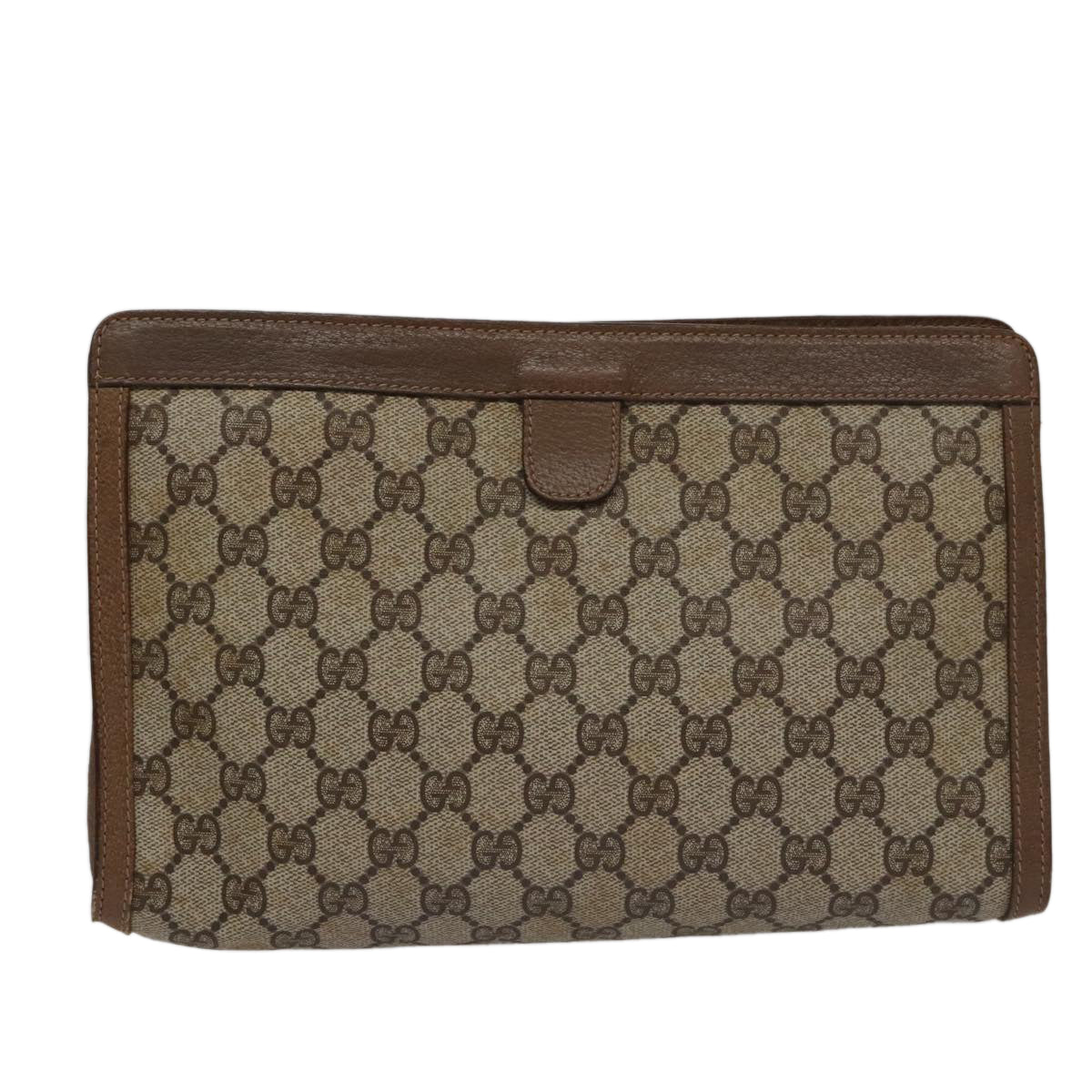 Gucci Sherry Beige Canvas Clutch Bag