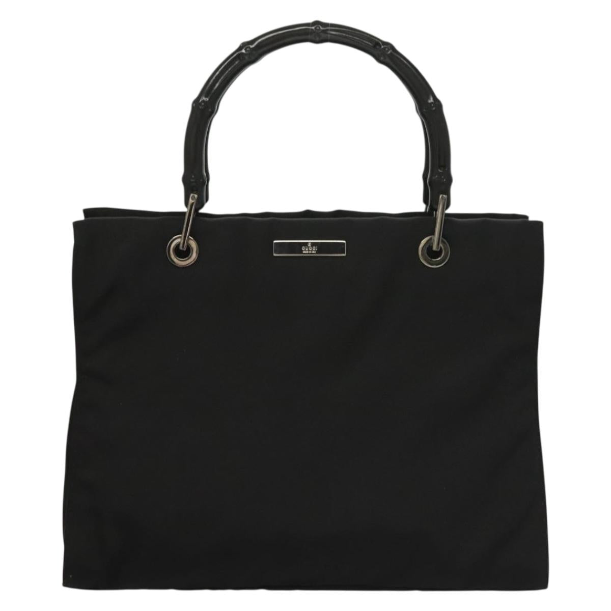 Gucci Bamboo Black Nylon Tote Bag