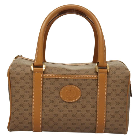 Gucci Micro Small Gg Canvas Beige Canvas, Leather Handbag