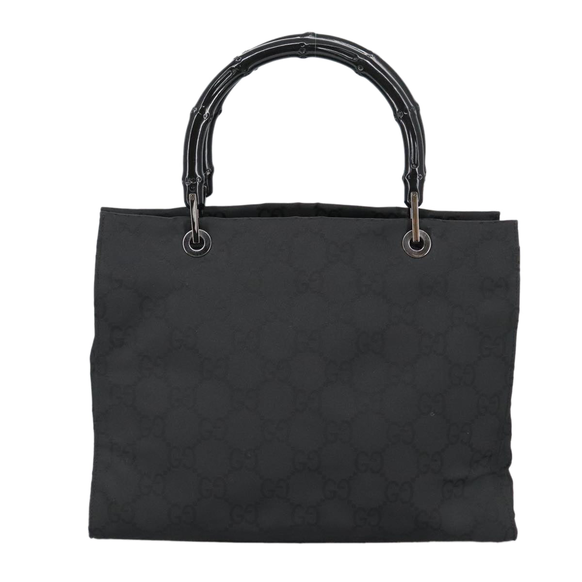 Gucci Bamboo Black Canvas Tote Bag