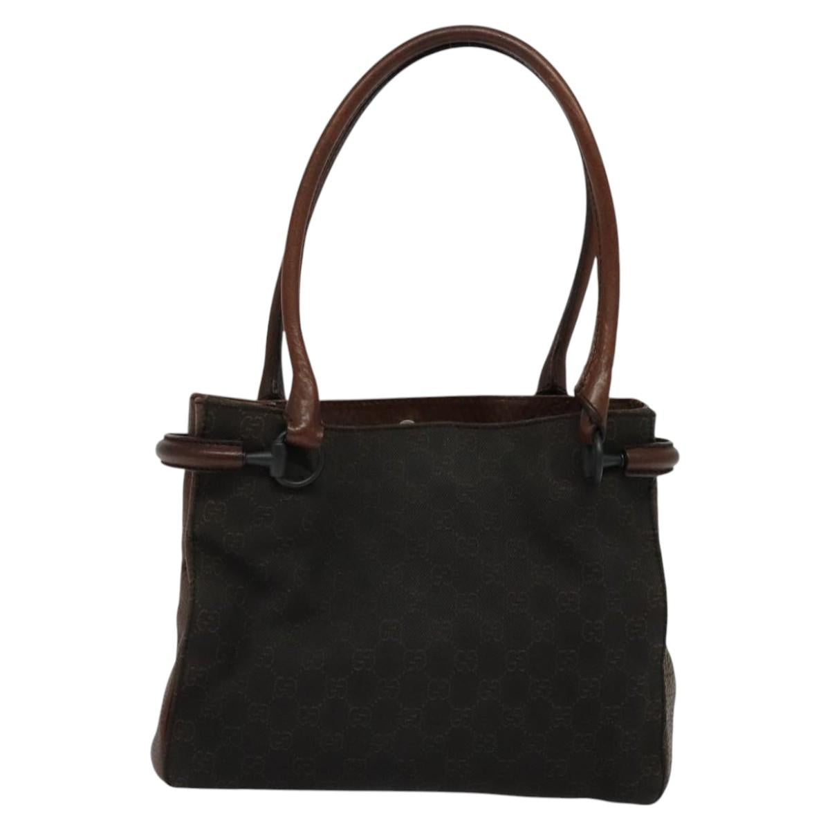 Gucci Horsebit Brown Canvas Tote Bag