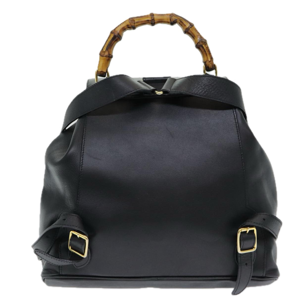 Gucci Bamboo Black Leather Backpack Bag