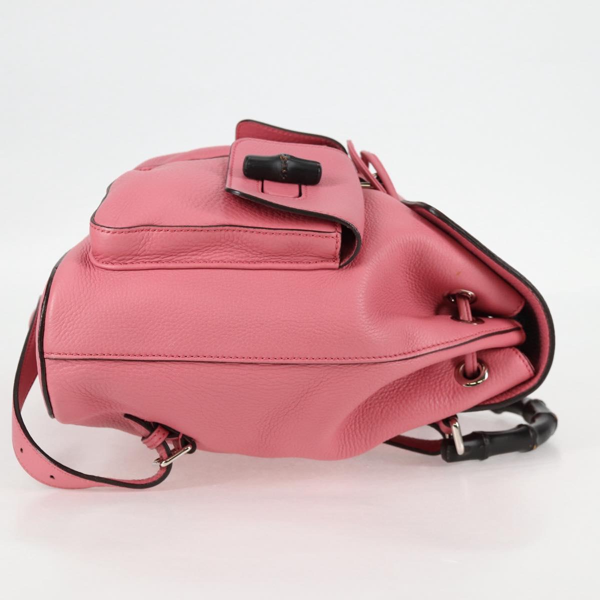 Gucci Bamboo Pink Leather Backpack Bag