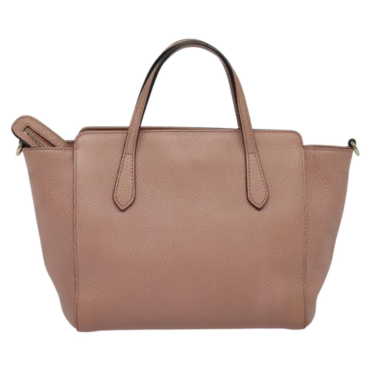 Gucci Swing Pink Leather Tote Bag