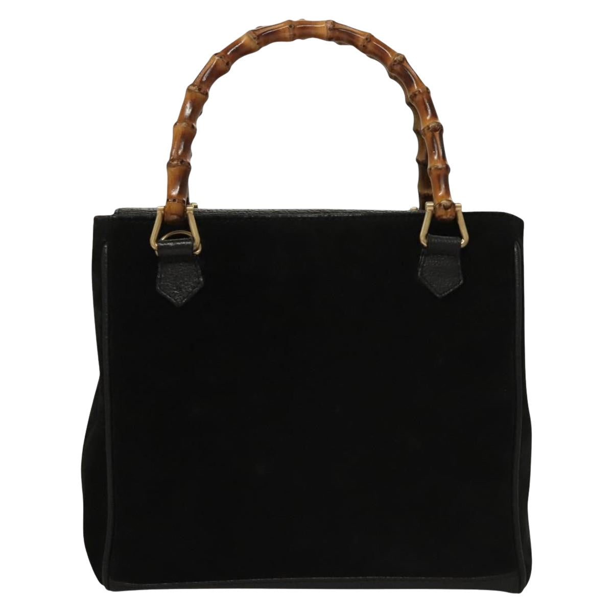 Gucci Bamboo Black Suede Handbag