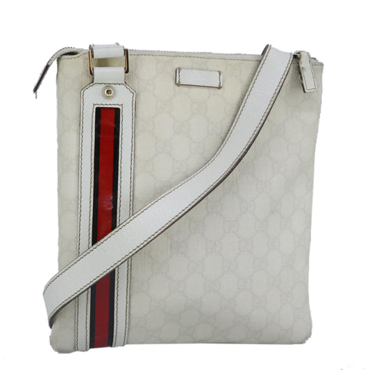 Gucci Ophidia White Canvas Shoulder Bag