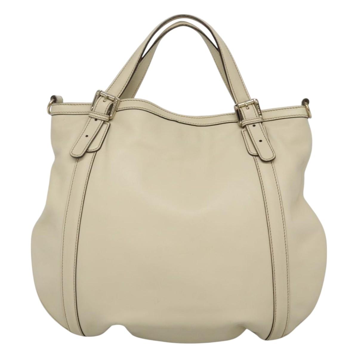 Gucci Interlocking G Beige Leather Tote Bag