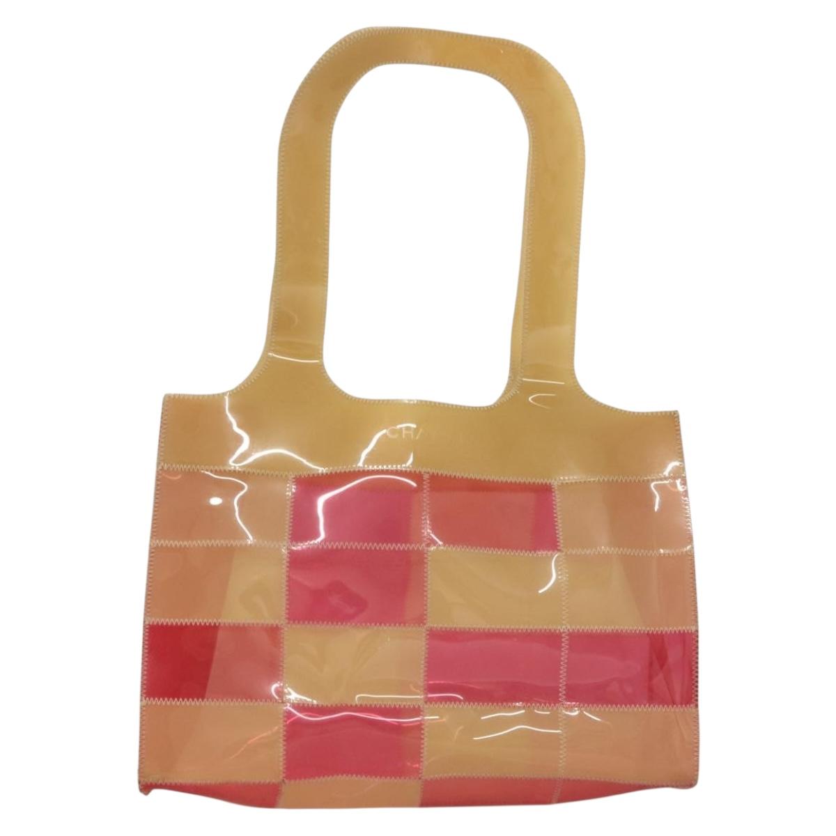 Chanel Chocolate Bar Beige Vinyl Tote Bag