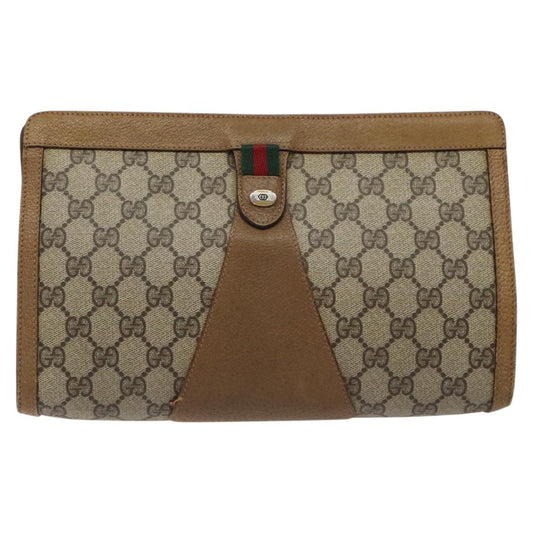 Gucci Ophidia Beige Canvas Clutch Bag