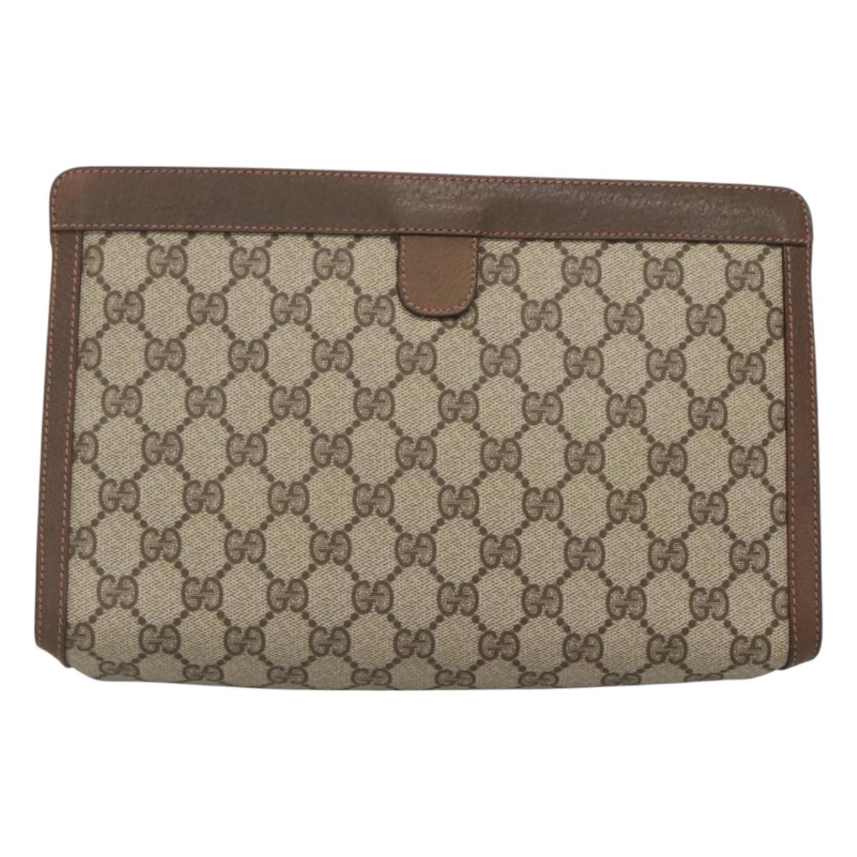 Gucci Sherry Beige Canvas Clutch Bag