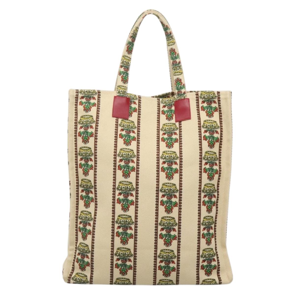 Gucci Floral Beige Canvas Tote Bag