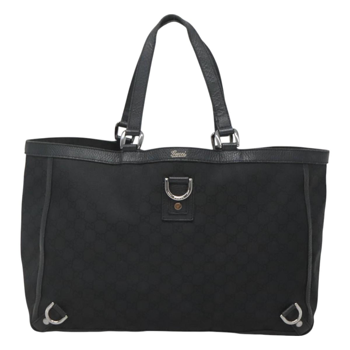 Gucci Abbey Black Canvas Tote Bag