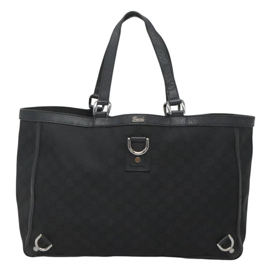 Gucci Abbey Black Canvas Tote Bag
