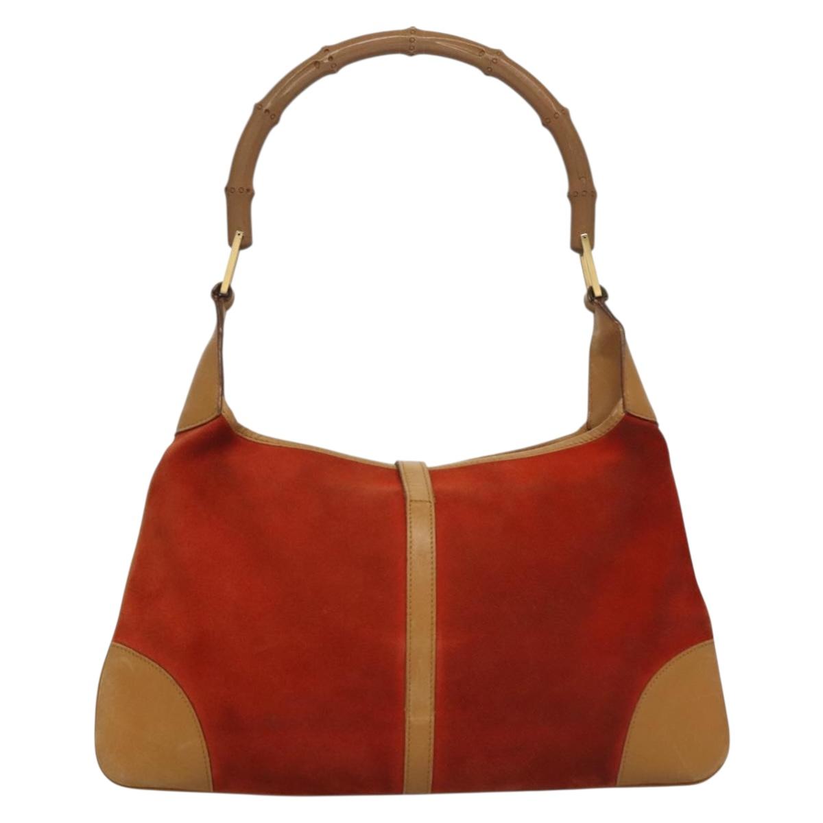 Gucci Jackie Red Suede Shoulder Bag