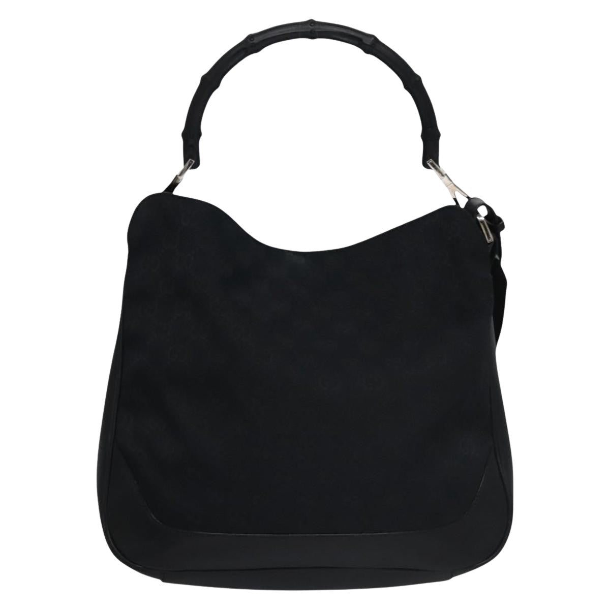 Gucci Bamboo Black Canvas Tote Bag