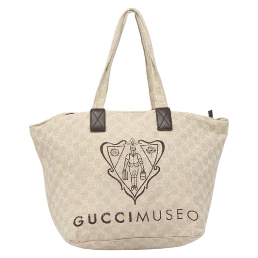 Gucci Gg Canvas White Canvas Tote Bag