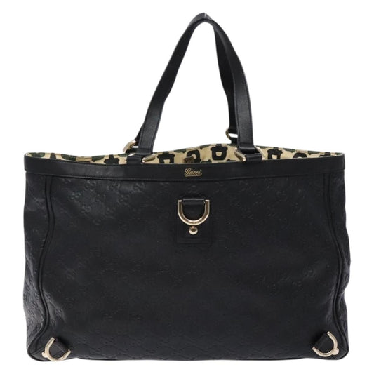 Gucci Abbey Black Leather Tote Bag