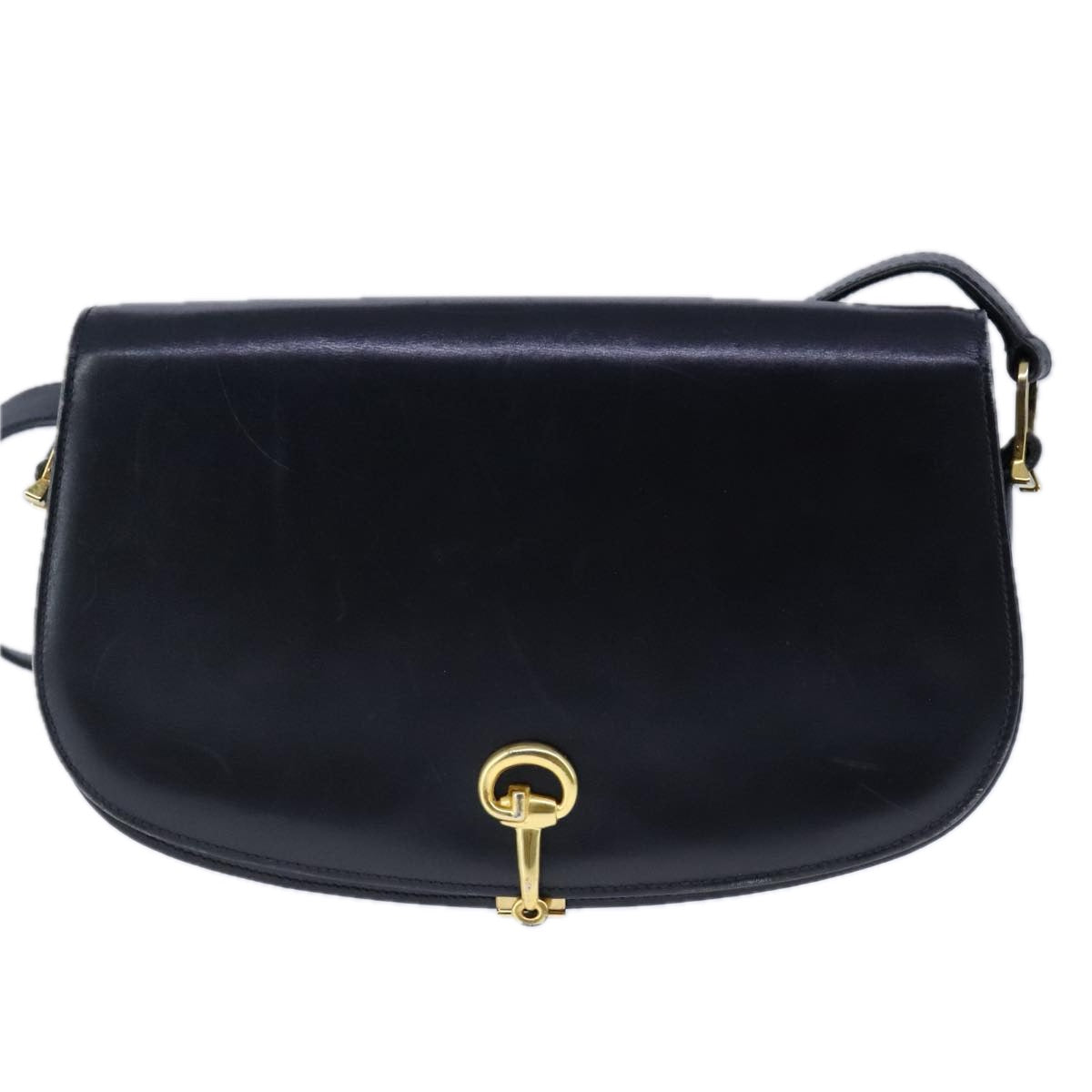 Gucci Horsebit Navy Leather Shoulder Bag