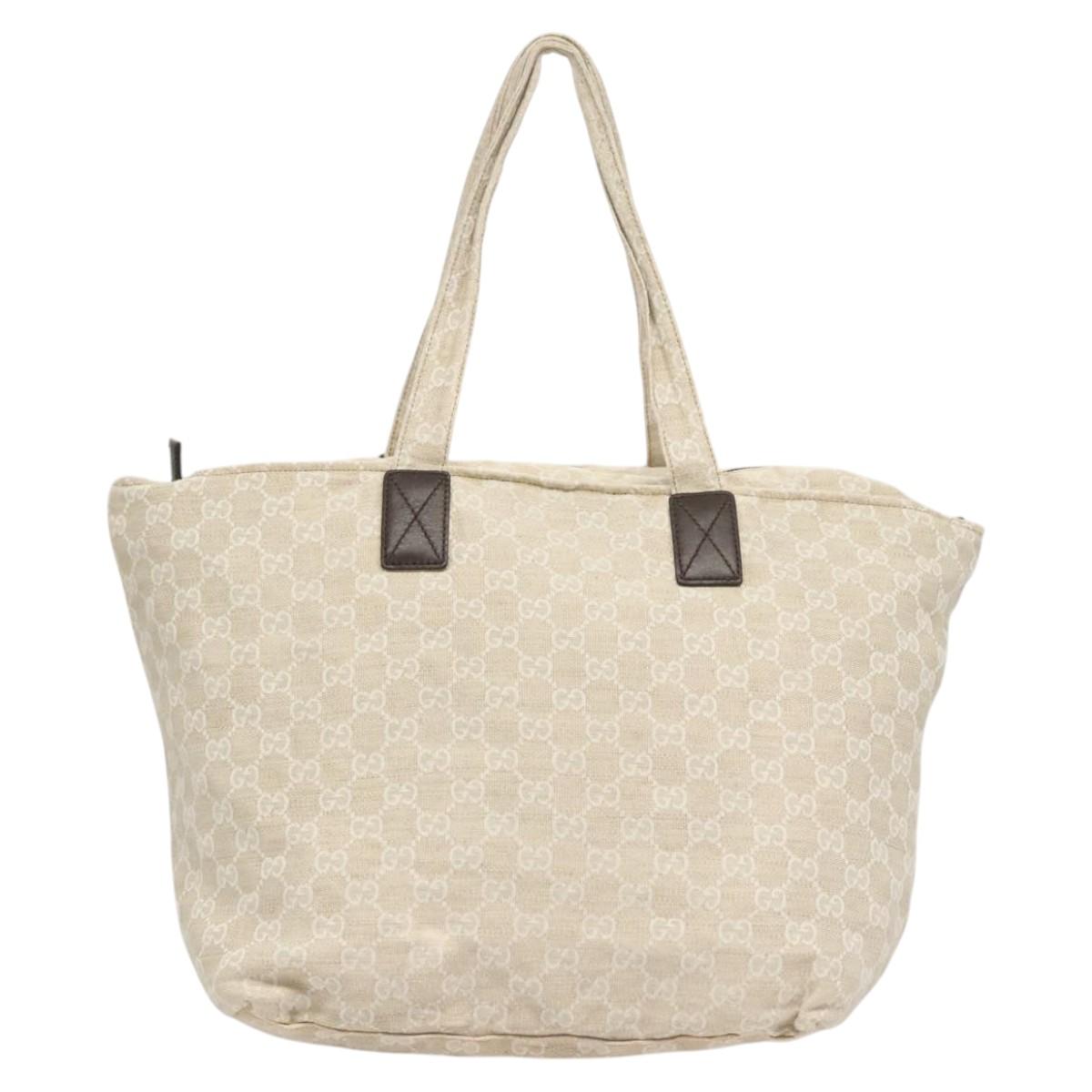 Gucci Gg Canvas White Canvas Tote Bag