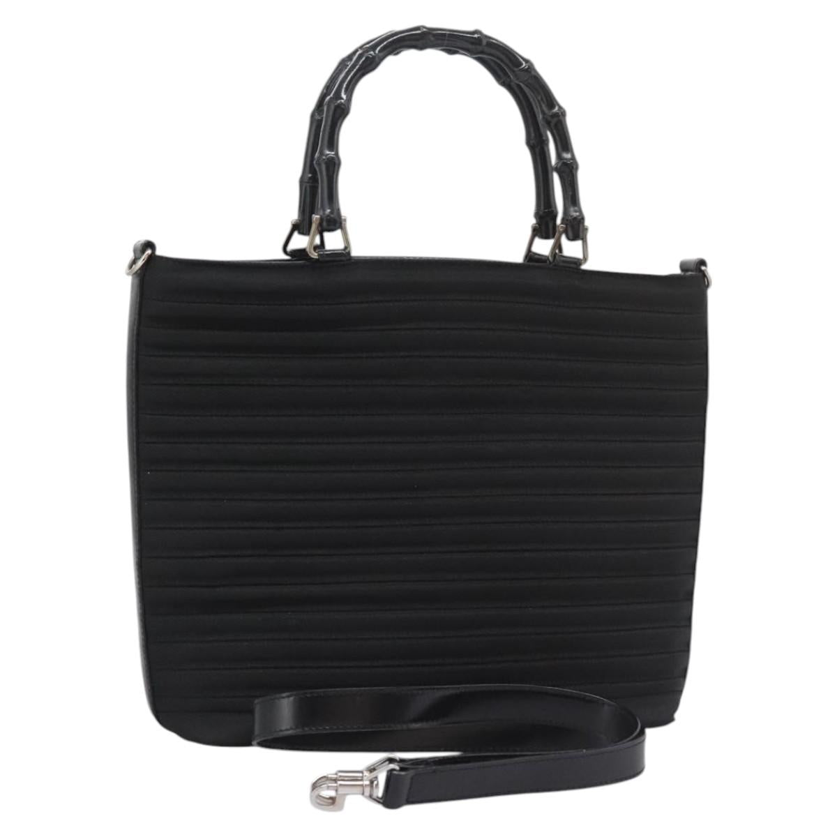 Gucci Bamboo Black Canvas Handbag