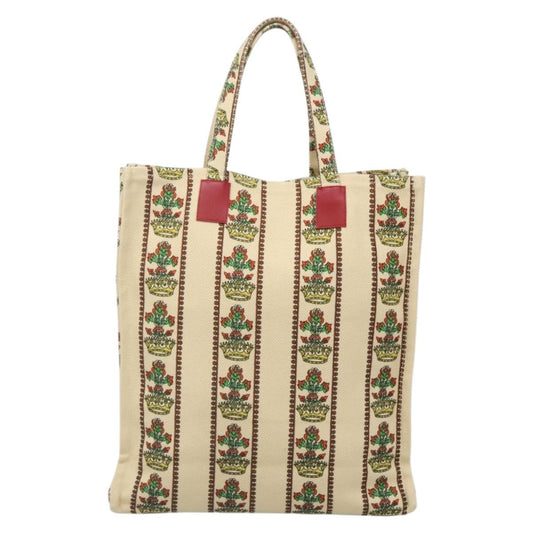 Gucci Floral Beige Canvas Tote Bag