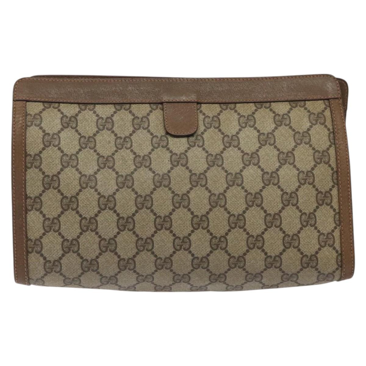 Gucci Ophidia Beige Canvas Clutch Bag