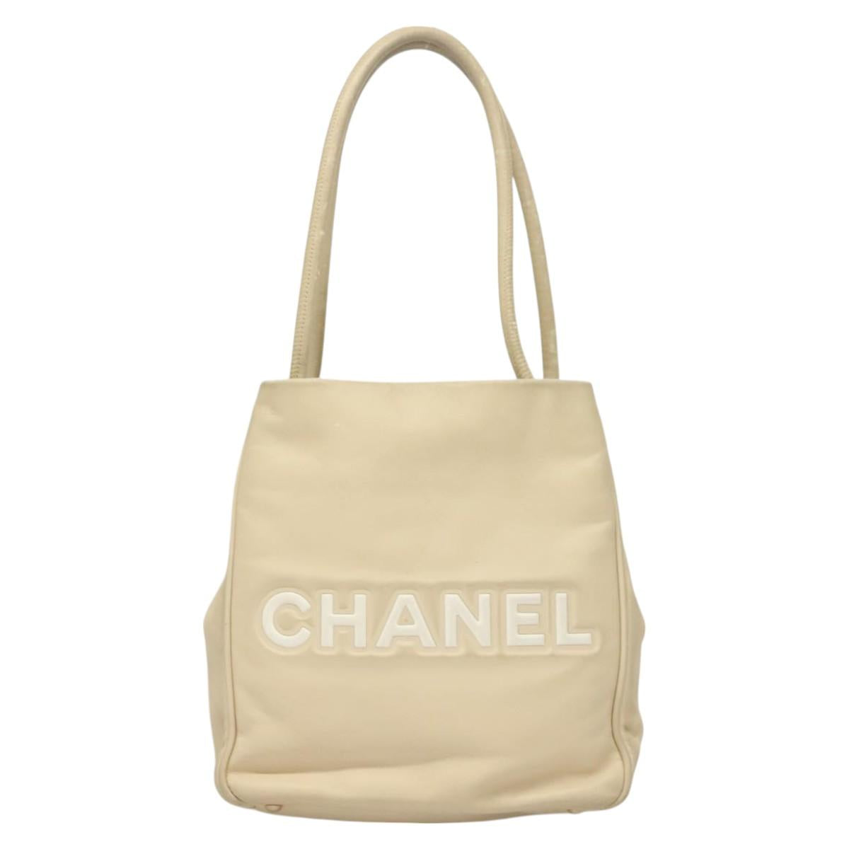 Chanel Camellia Beige Leather Tote Bag