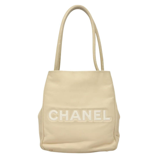 Chanel Camellia Beige Leather Tote Bag