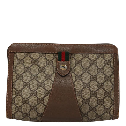Gucci Sherry Beige Canvas Clutch Bag