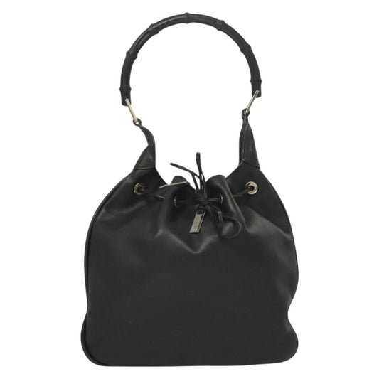Gucci Bamboo Black Leather Shoulder Bag