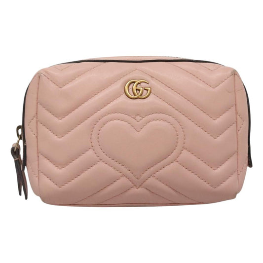 Gucci Gg Marmont Pink Leather Clutch Bag