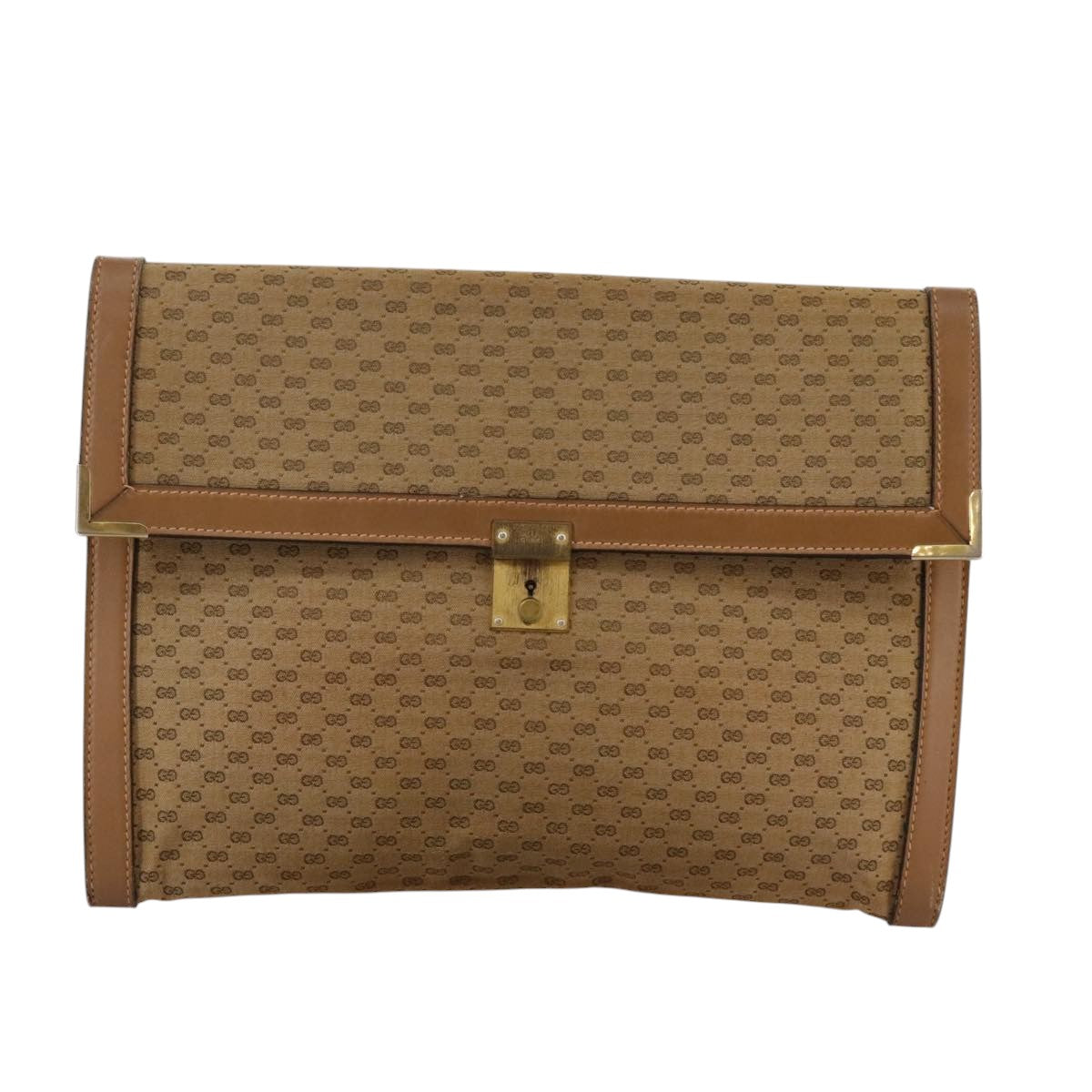 Gucci Micro Small Gg Canvas Beige Canvas Clutch Bag