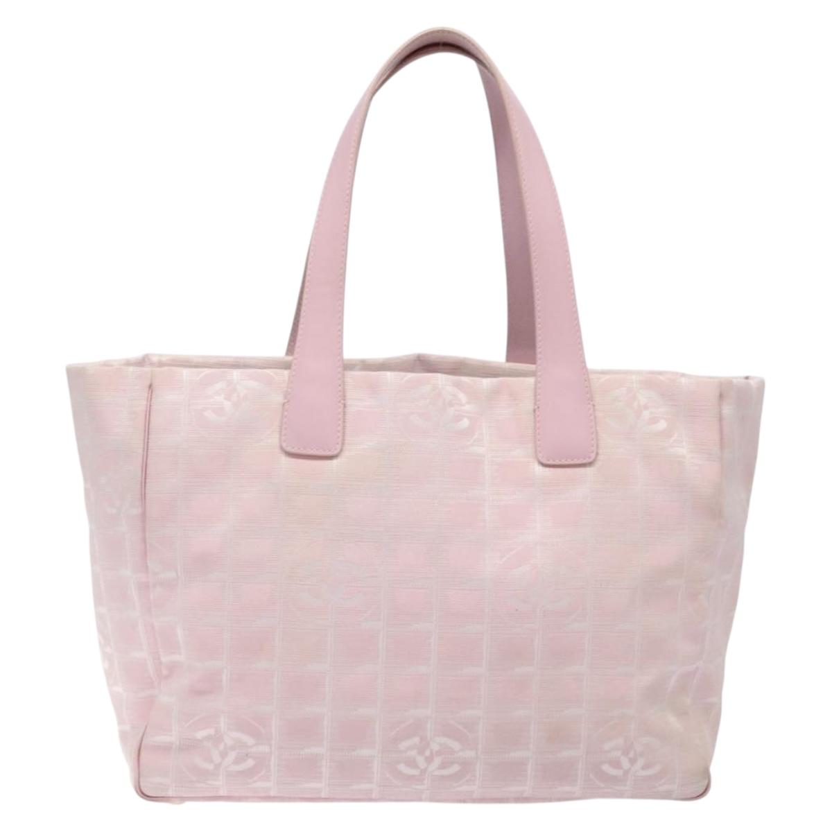 Chanel Travel Line Pink Nylon Tote Bag