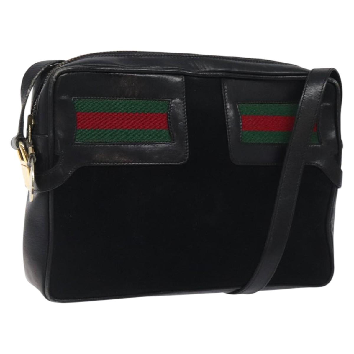 Gucci Ophidia Black Suede Shoulder Bag