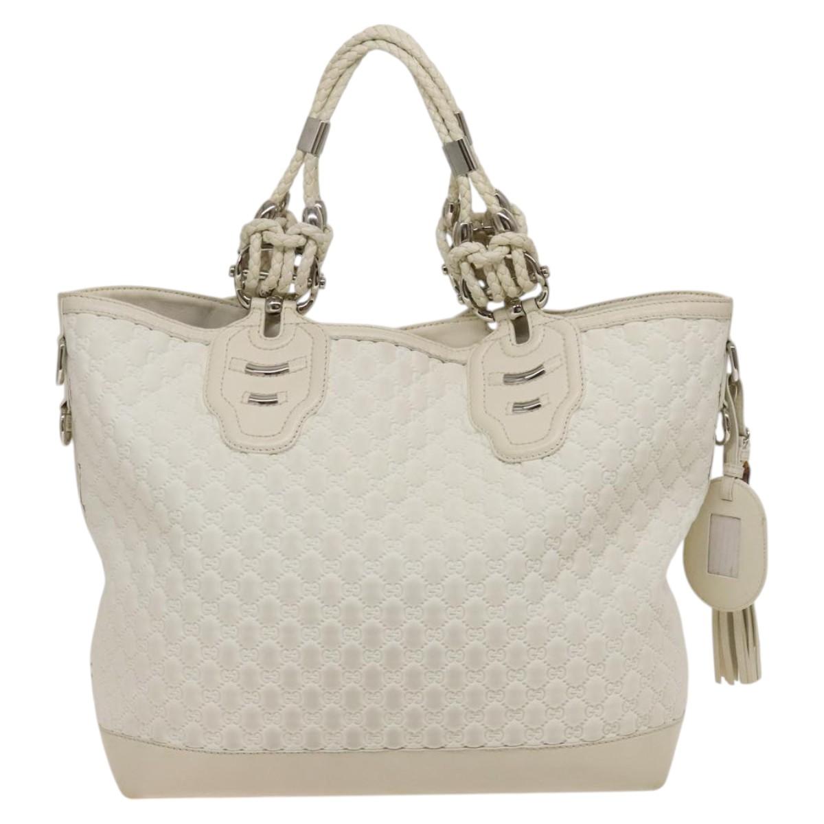 Gucci Horsebit White Leather Handbag